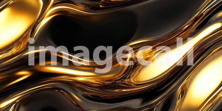 Abstract Gold and Black Liquid: A close-up of swirling, liquid-like forms in shades of gold and black, creating an abstract texture.