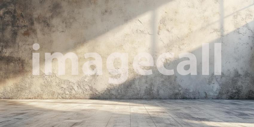 Sunlight and Shadow Play: Textured Concrete Wall and Floor, a Study in Light's Abstract Geometry.