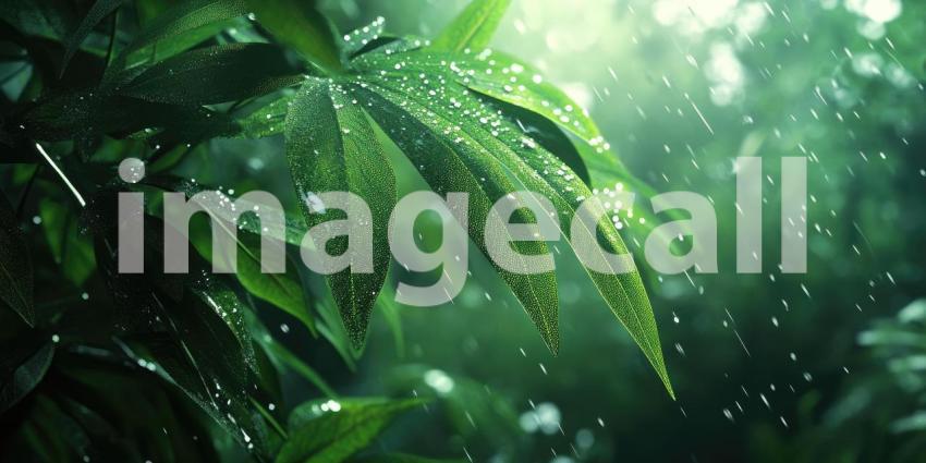 Sunlit Variegated Leaves: Lush Green and Cream Patterns Dance in Gentle Light, a Tropical Garden Embrace.