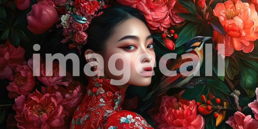 Brilliant Blooms and a Songbird in Harmony