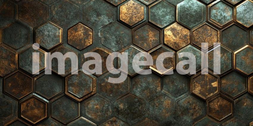 Colorful Hexagonal Tiles: A Playful Mosaic of Vibrant Shapes, Interlocking Patterns in a Geometric Symphony.