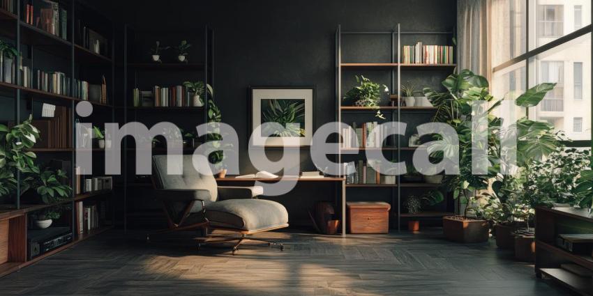 Writer Sanctuary: Books, Plants, and Light Fill a Cozy Room, Inspiration in a Quiet, Personal Space.