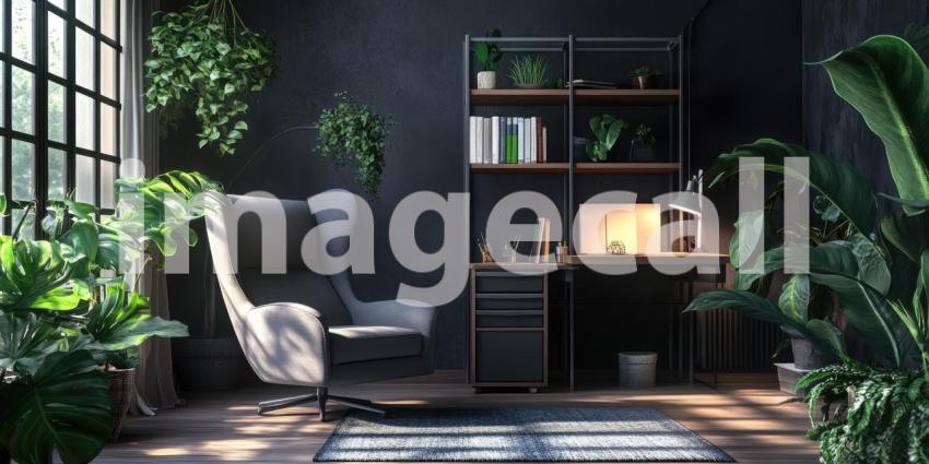 Writer Sanctuary: Books, Plants, and Light Fill a Cozy Room, Inspiration in a Quiet, Personal Space.