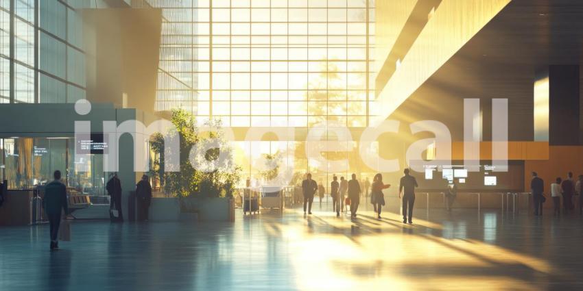 Waiting Area at Airport Terminal, Highlighting Tarmac Views, Flight Information Boards, and Anticipative Travelers