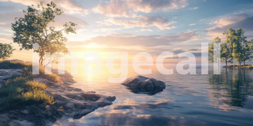 Sunlit Meadow Bloom: Wildflowers and Grass Sway in Gentle Breeze, a Sunny Landscape of Peace and Natural Beauty.