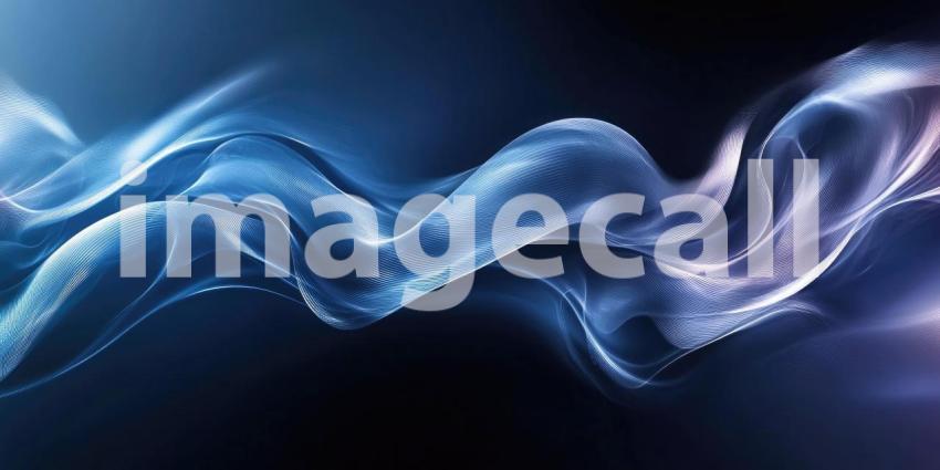 Abstract Blue Wave: Ethereal Light Forms a Flowing Ribbon, a Digital Dance of Color and Motion on Dark Canvas.