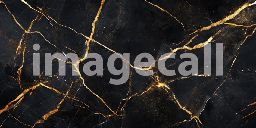 Gold Veined Black Marble: Elegant Cracks and Swirls, a Luxurious Texture of Darkness and Precious Metal in Stone.