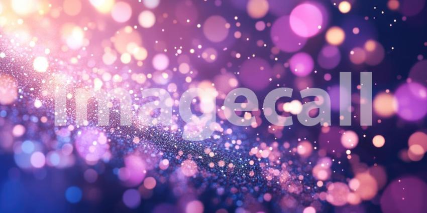 Violet Bokeh Burst: Sparkling Lights and Glittering Particles, a Dreamy Dance of Color and Soft Focus in Ethereal Glow.