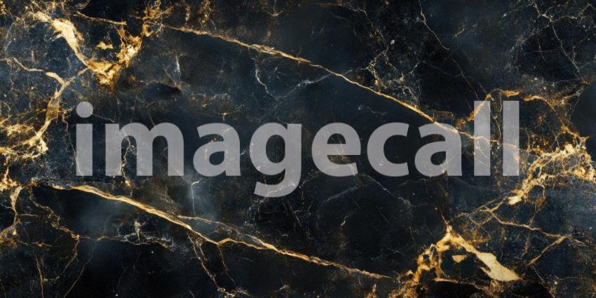 Gold Veined Black Marble: Elegant Cracks and Swirls, a Luxurious Texture of Darkness and Precious Metal in Stone.