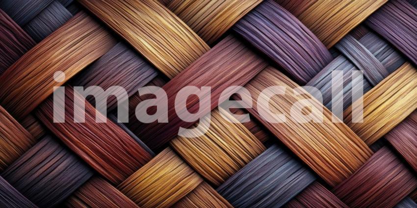 Woven Wood Texture: Intertwined Strips in Earth Tones, a Rich Pattern of Natural Fibers and Organic Design.