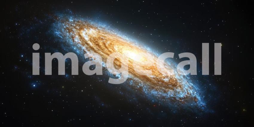 Fiery Galaxy Core: Swirling Cosmic Dust and Stars, a Bright Center in the Vastness of Space and Dark Nebula.