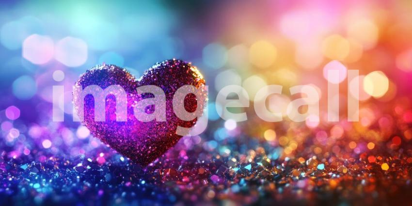 Liquid Heart Burst: Vibrant Colors Swirl in a Glossy Heart Shape, a Dynamic Abstract of Love and Fluid Motion.