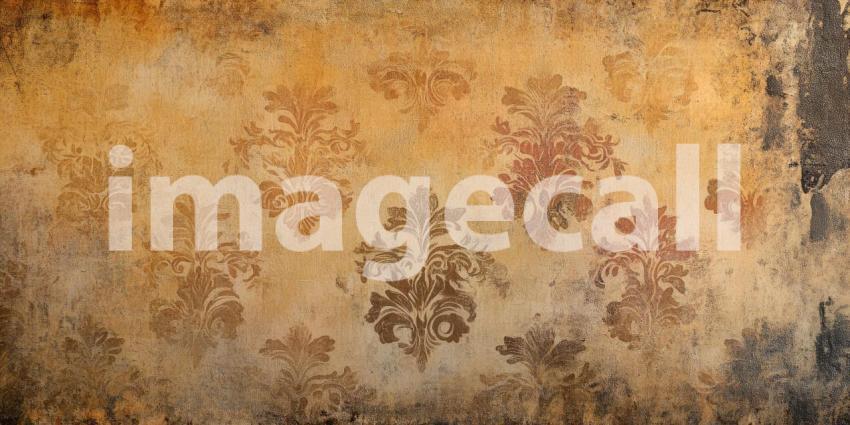 Faded Floral Wall: Sunlight on Distressed Texture, Vintage Wallpaper and Bare Floor, a Scene of Rustic Charm and Timeworn Beauty.