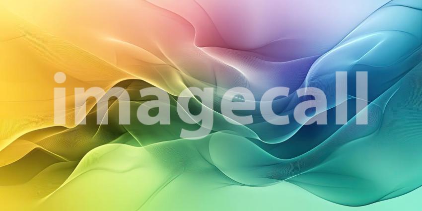 Rainbow Silk Waves: Soft Colors Flow in Ethereal Lines, Light and Shadow Create a Dreamy Abstract Texture.