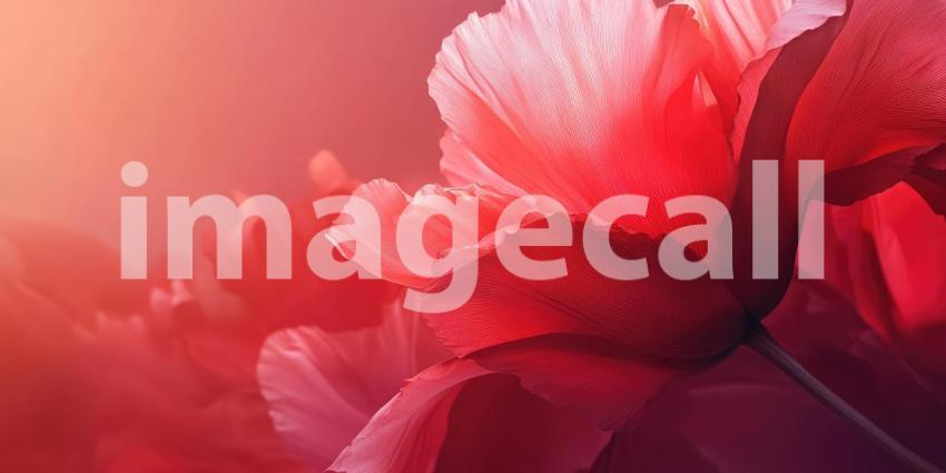 Poppy Bloom Abundance: Crimson Petals and Dark Centers, Close-Up of Floral Beauty in a Rich, Textured Composition.