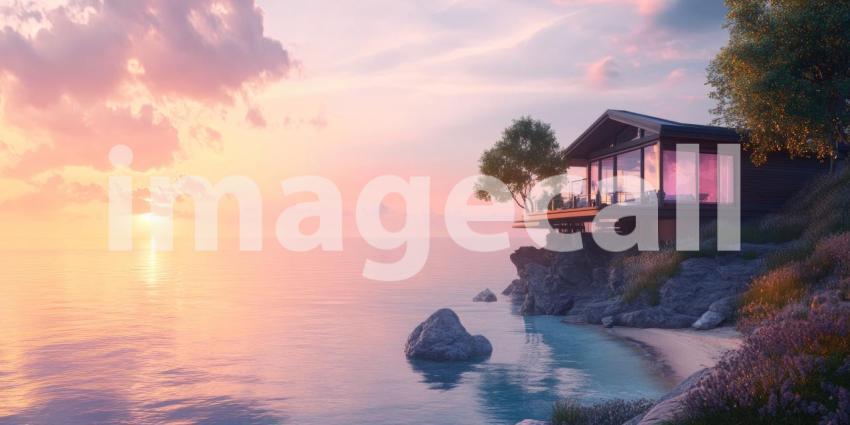 Tropical Mountain Retreat: Infinity Pool Overlooks Lush Valleys, Palm Trees and Sunlit Hills, a Serene Escape to Nature's Majesty.