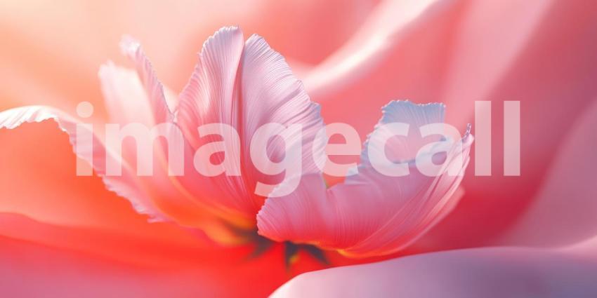 Pink Tulip Petals: Delicate Texture and Soft Light, Close-Up of Floral Beauty in a Monochromatic, Elegant Composition.