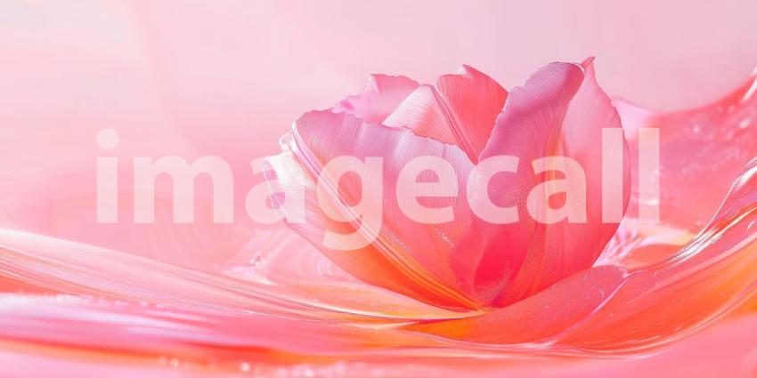 Pink Tulip Petals: Delicate Texture and Soft Light, Close-Up of Floral Beauty in a Monochromatic, Elegant Composition.