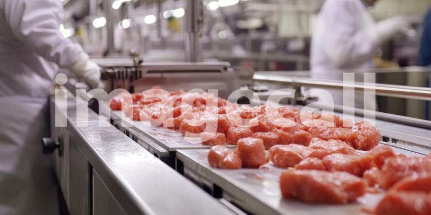 Conveyor Belt in Modern Factory, Bright Yellow Fruit in Industrial Setting, a Scene of Mass Food Production.