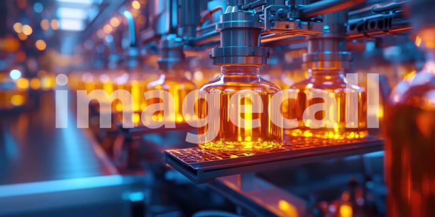 Conveyor Belt in Modern Factory, Bright Yellow Fruit in Industrial Setting, a Scene of Mass Food Production.