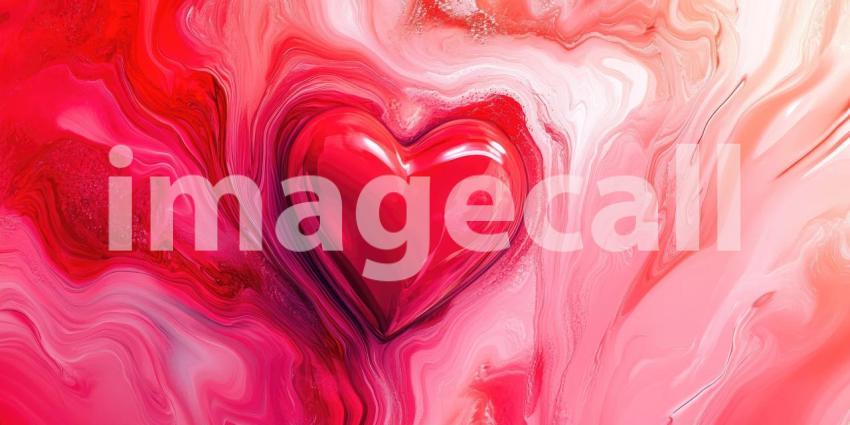 Fractal Heart: Red and Black Abstract Design, Textured Surface and Swirling Patterns, a Digital Artwork of Passion and Complexity.