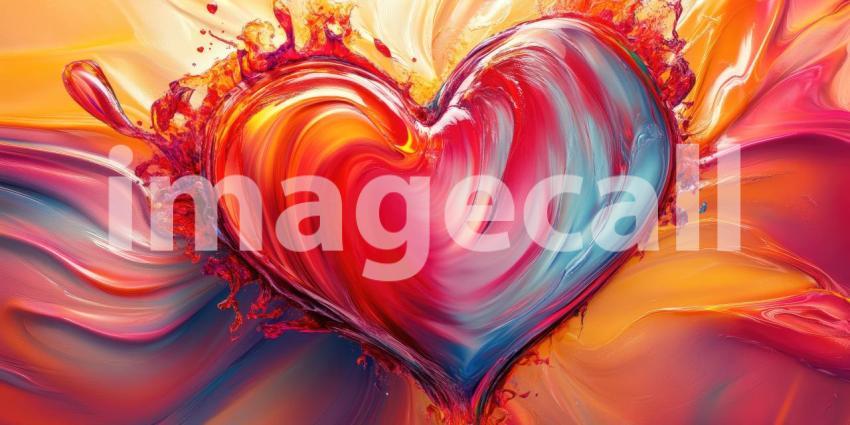 Fractal Heart: Red and Black Abstract Design, Textured Surface and Swirling Patterns, a Digital Artwork of Passion and Complexity.
