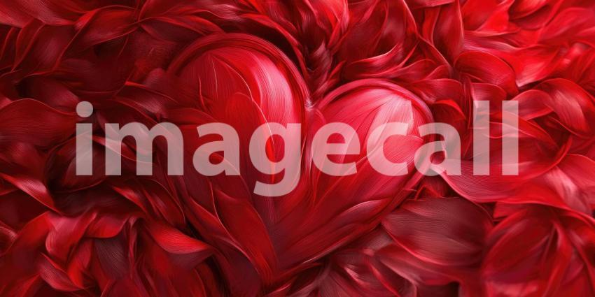 Fractal Heart: Red and Black Abstract Design, Textured Surface and Swirling Patterns, a Digital Artwork of Passion and Complexity.