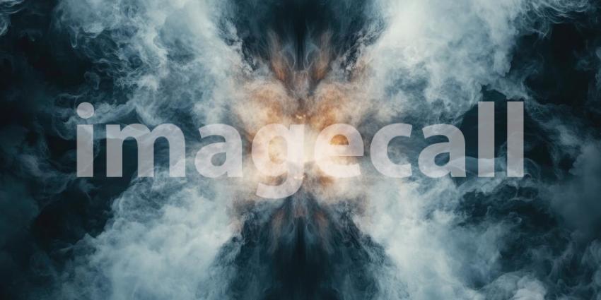 Explosion Cloudscape: Fiery Orange and Grey Plumes, Intense Heat and Debris in a Dramatic, Cataclysmic Scene of Destruction.