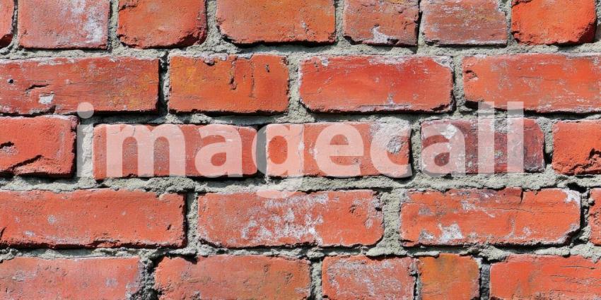 Aged Brick Wall Texture: Varied Colors and Weathered Surfaces, Close-Up of Rustic Construction Material in a Patterned, Time-Worn Detail.
