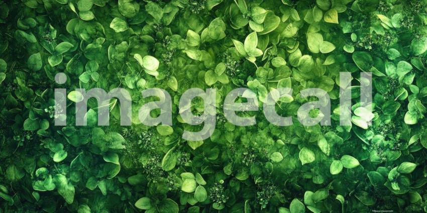 Sunlit Green Leaves: Water Droplets and Soft Bokeh, Natural Light on Lush Foliage, a Serene and Refreshing Botanical Scene.