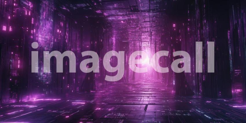 Cybernetic AI Data Network with Glowing Circuits - Futuristic Tech and Intelligence Background Design