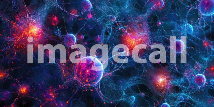 Cybernetic AI Data Network with Glowing Circuits - Futuristic Tech and Intelligence Background Design