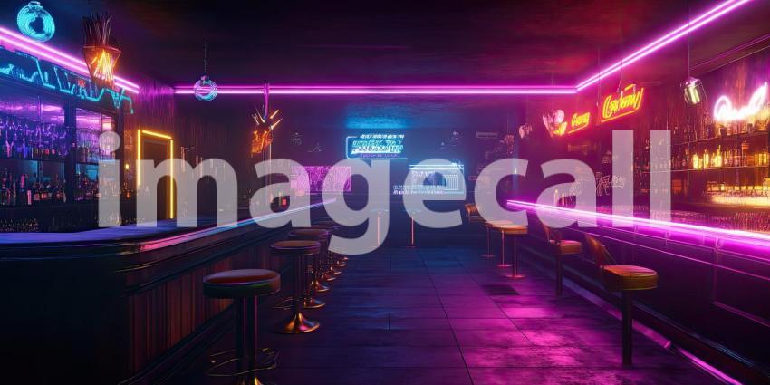 Cyberpunk Cityscape with Neon Lights - Futuristic Urban Glow Background Design