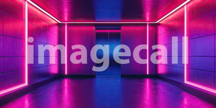 Cyberpunk Cityscape with Neon Lights - Futuristic Urban Glow Background Design