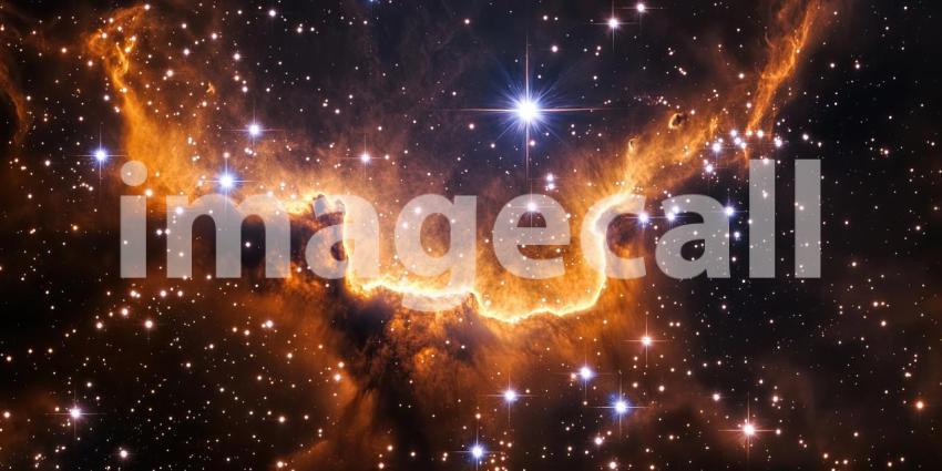 Dark and Moody Cosmic Nebula with Glowing Stars - Mystical Space Background Design