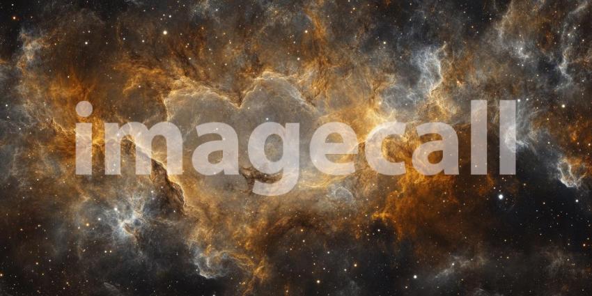 Dark and Moody Cosmic Nebula with Glowing Stars - Mystical Space Background Design