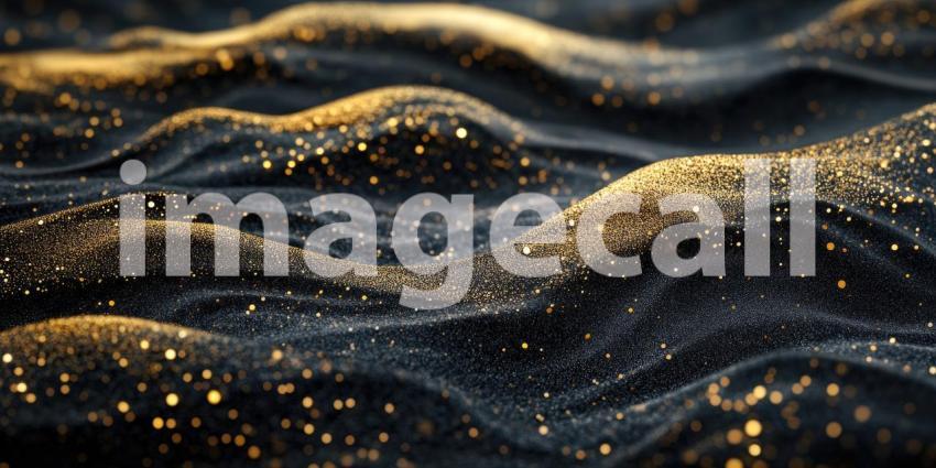 Dark Black and Gold Abstract Waves - Luxurious Flowing Design with Elegant Contrast Background