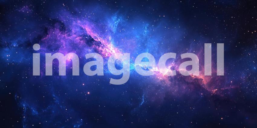 Dark Blue and Purple Galaxy Filled with Sparkling Celestial Bodies - Mystical Space Background Design