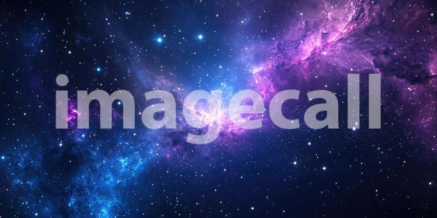 Dark Blue and Purple Galaxy Filled with Sparkling Celestial Bodies - Mystical Space Background Design