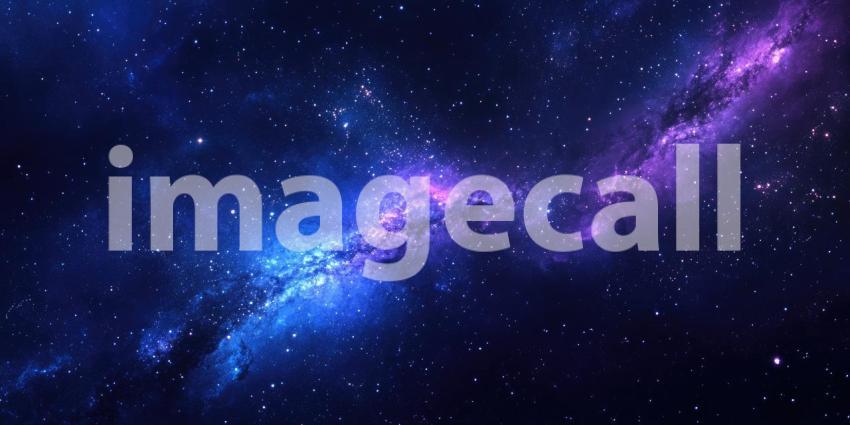 Dark Blue and Purple Galaxy Filled with Sparkling Celestial Bodies - Mystical Space Background Design