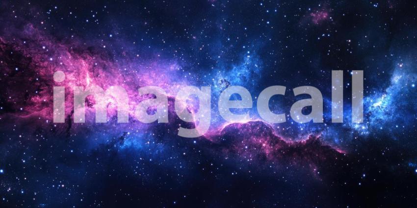 Dark Blue and Purple Galaxy Filled with Sparkling Celestial Bodies - Mystical Space Background Design