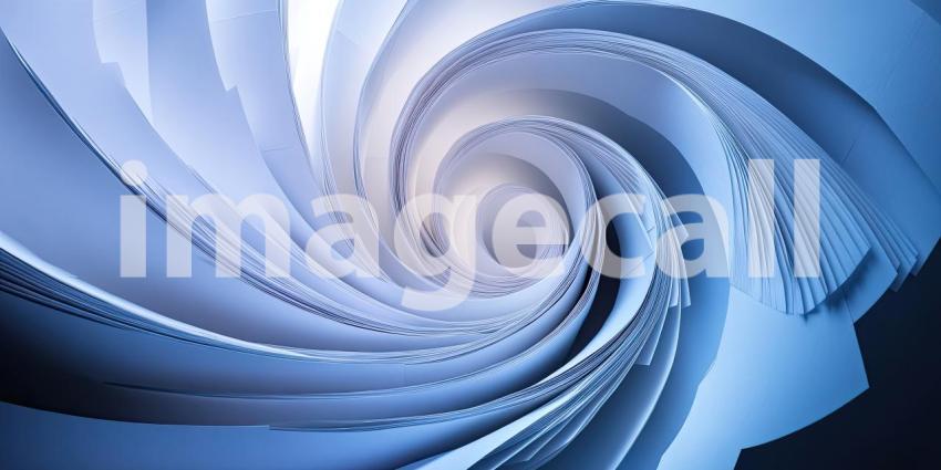 Curved Paper Panels Interlocked into a 3D Spiral Dance - Abstract and Elegant Background Design