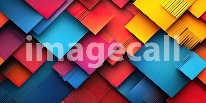 Cut and Layered Shapes Forming Geometric Terrain - Abstract Dimensional Background Design