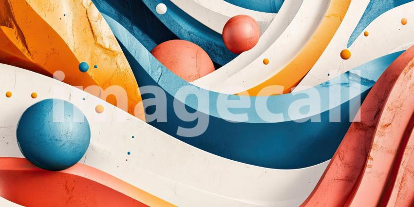 Cut and Layered Shapes Forming Geometric Terrain - Abstract Dimensional Background Design