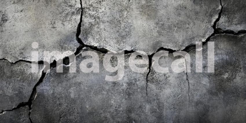 Dark Concrete Wall with Cracks and Stains - Urban and Industrial Grunge Background Design