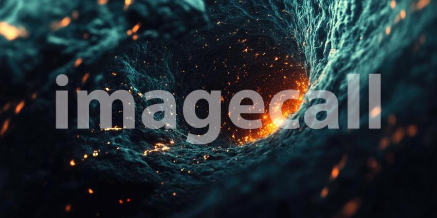 Dark Deep-Space Black Hole with Glowing Energy Field, Cosmic Phenomenon Background, Space Vortex