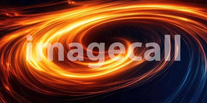 Dark Deep-Space Black Hole with Glowing Energy Field, Cosmic Phenomenon Background, Space Vortex