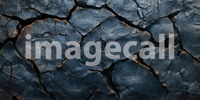 Dark Cracked Rock Texture with Deep Shadows, Rugged Surface, Weathered Stone Background