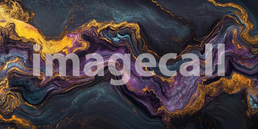 Dark Marble with Golden Veins, Elegant and Rich Background Design