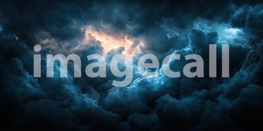 Dark Moody Cloud Formations with Cinematic Lighting, Dramatic Sky Background Design